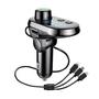 FM модулятор Q15 BT + 3 кабеля з/у (iPhone/ Micro USB/ TypeC)