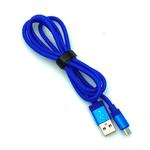 Кабель USB M-018 плетенный круглый Micro USB 1.0m Blue