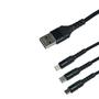 Кабель USB на Micro USB+Type-C+Lightning (iPhone) 1м Remax RC-186tn 3 в 1 OR