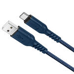 Кабель USB на Type-C 1м Hoco X59 3A nylon TPE connectors Blue